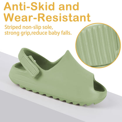 bolukets Toddler Little Kids Slides Sandals, Summer Slip On Lightweight Slippers for Boys and Girls, Beach Pool Anti-Slip Water Shoes Indoor Outdoor Sandals