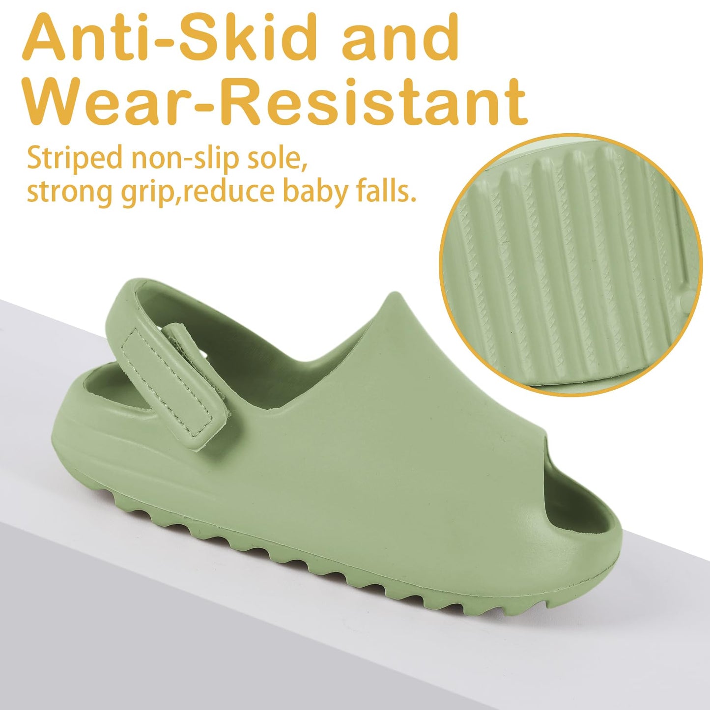 bolukets Toddler Little Kids Slides Sandals, Summer Slip On Lightweight Slippers for Boys and Girls, Beach Pool Anti-Slip Water Shoes Indoor Outdoor Sandals