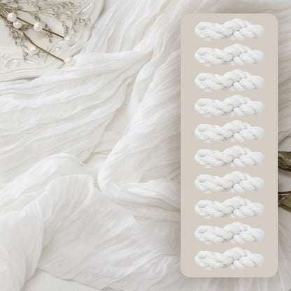 FEXIA Beige Cheesecloth Table Runner 35x120 Inches Ivory Gauze Rustic Boho Spring Easter Table Runner for Engagement Party Decorations Bridal Shower Wedding Party First Communion Centerpiece