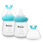 Glass Baby Bottles with Natural Response Nipple Size SS - Anti Colic Baby Bottles Wide Neck Slow Flow Baby Bottle (Red, 4oz (Pack of 4))