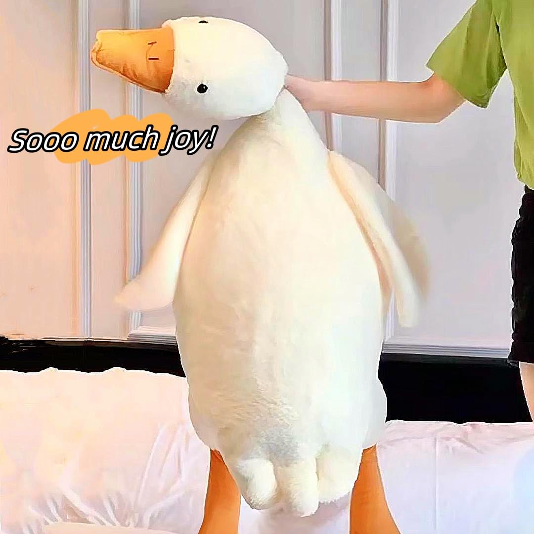 Giant White Goose Plush-75 Inch, Very Huge Body Fat Goose Stuffed Animal, 6 Foot Duck Plush Toys Hugging Pillow Gifts for Everyone (75 in)