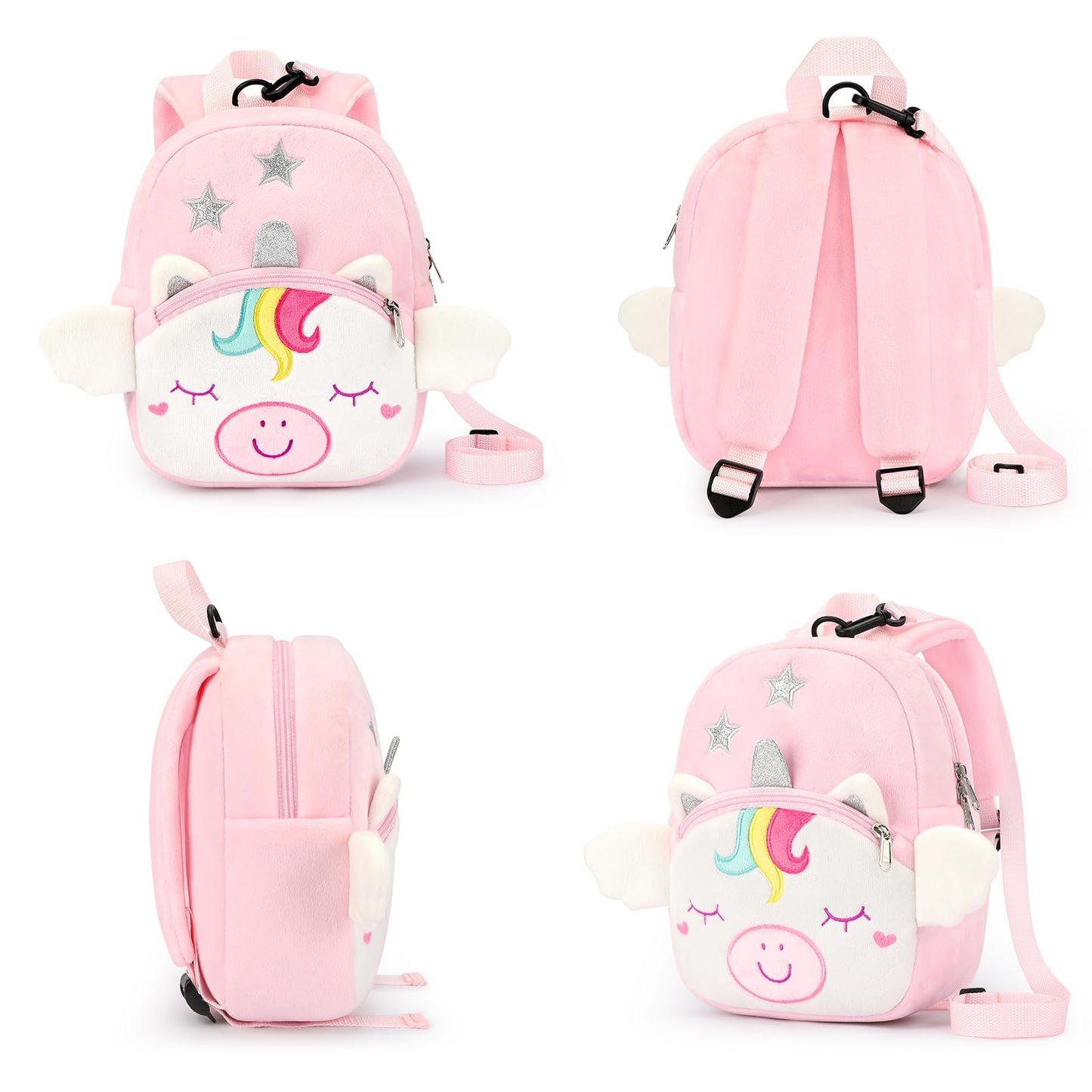 mibasies Toddler Backpacks for Girls 2-4: Plush Backpack -3D Animal Cartoon Mini Travel Bag -10 inch Toddler Backpack Leash