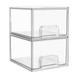 Vtopmart 2 Pack Clear Stackable Storage Drawers, 4.4'' Tall Acrylic Bathroom Makeup Organizer,Plastic Storage Bins For Vanity, Undersink, Kitchen Cabinets, Pantry, Home Organization