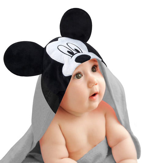 Lambs & Ivy Disney Baby Minnie Mouse Pink Cotton Hooded Baby Bath Towel