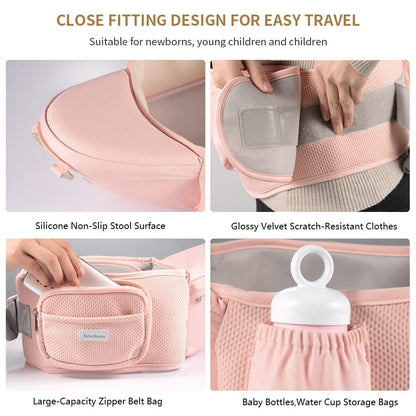 6-in-1 Baby Carrier - Newborn to Toddler, Hip Seat Lumbar Support, 7-41 lbs, All Seasons & Positions, Adjustable Size for Shopping, Hiking, Travelling