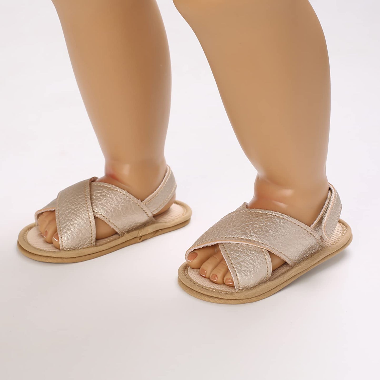 SOFMUO Baby Girls Sandals Premium Soft Sole Infant Indoor Flat Newborn Slippers Lightweight Comfort Toddler Summer Princess Dress Shoes