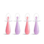 Munchkin® Silicone Scoop™ Trainer Spoons with Choke Guard for Baby Led Weaning, 4 Count, Pink/Purple