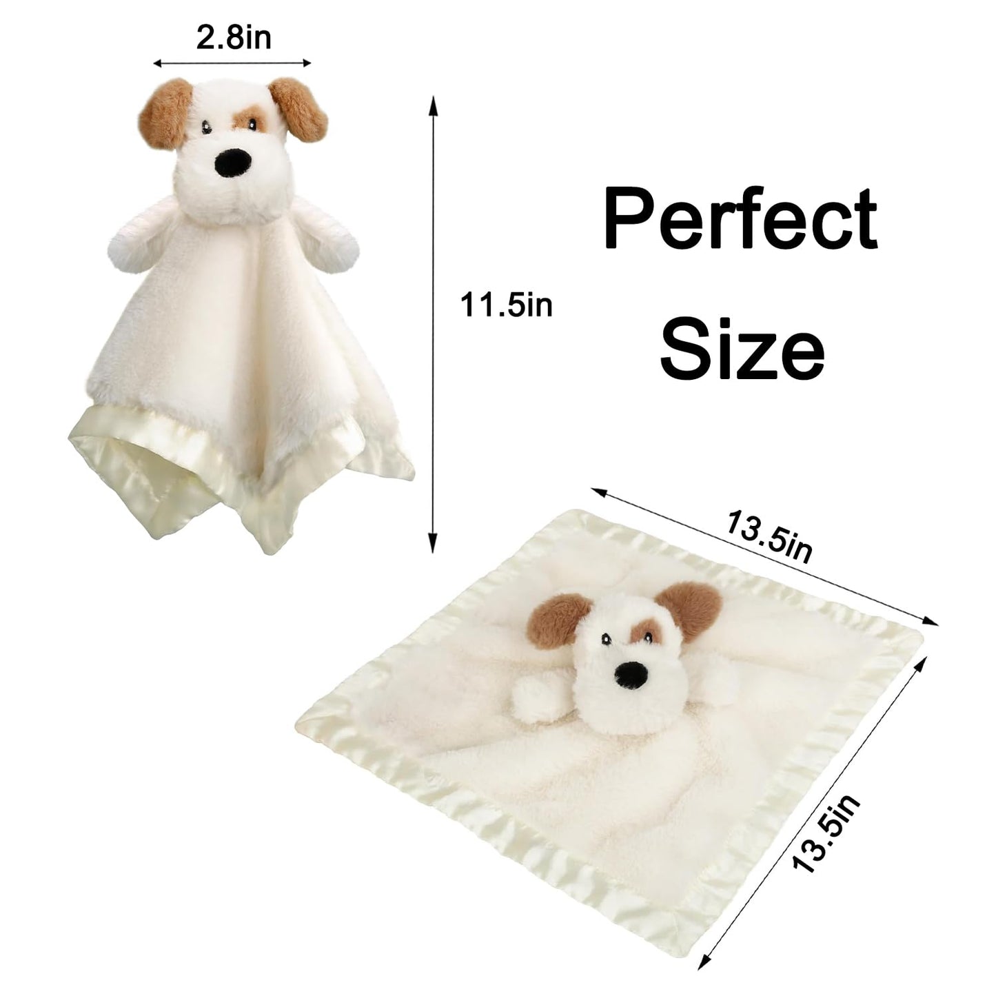 Bear Security Blanket Soft Baby Lovey Fluffy Blanket Unisex Lovie Snuggle Toy Baby Bear Stuffed Gift for Newborn, Boys and Girls, 13.5 Inch