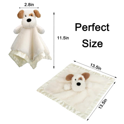 Bear Security Blanket Soft Baby Lovey Fluffy Blanket Unisex Lovie Snuggle Toy Baby Bear Stuffed Gift for Newborn, Boys and Girls, 13.5 Inch