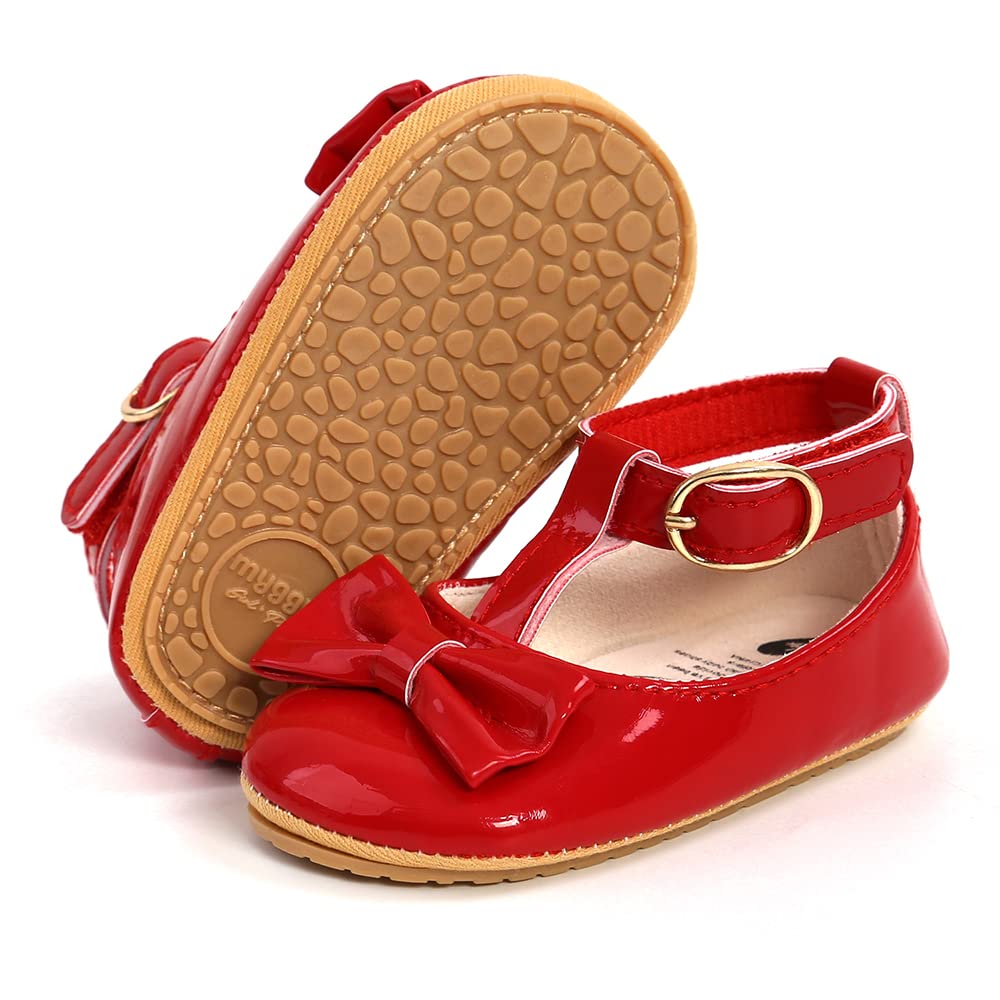 COSANKIM Baby Girls Mary Jane Flats Shoes Anti-Slip Rubber Sole Infant Toddler Princess Wedding Dress Shoes
