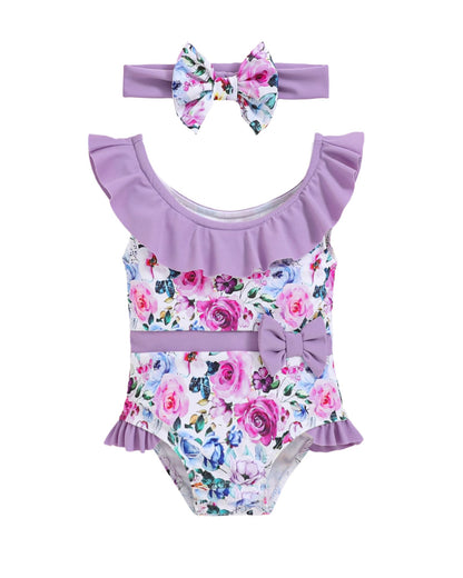 Mioglrie Toddler Baby Girl Swimsuit Infant Bathing Suits Summer Beach Swim Suit Newborn One Piece Swimwear for Girls