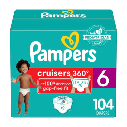 Pampers Diapers - Cruisers 360 - Size 5, 100 Count, Babyproof up to 100% Leakproof Pull-On Diaper
