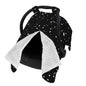 9CH Car Seat Covers for Babies, Peekaboo Opening Minky Car Seat Cover for Baby Mom Nursing Breastfeeding Covers, Winter Minky Baby Carrier Cover for Girls Boys (Black Star)