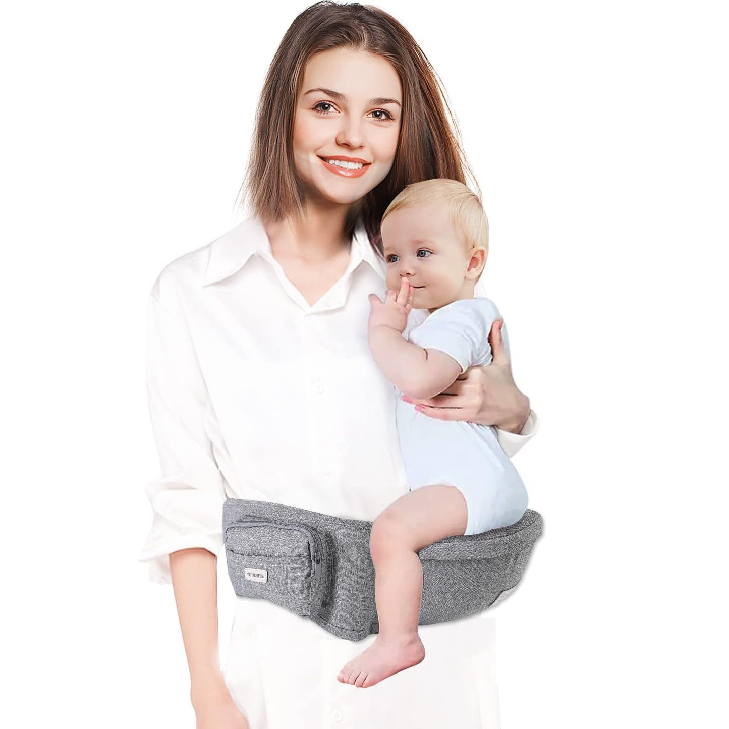 Baby Carrier, Ergonomic 6-in-1 Baby Carrier with Hip Seat for Newborn Infant Toddler, Adjustable Detachable Baby Holder Carrier for Dad Mom
