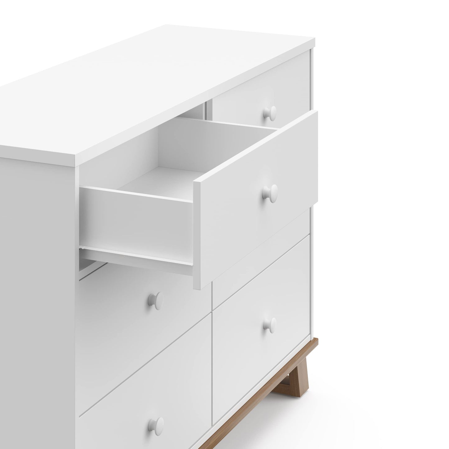 Storkcraft Modern Nursery Changing Table Dresser (White with White) – GREENGUARD Gold Certified, Dresser for Nursery, Changing Table With Drawers