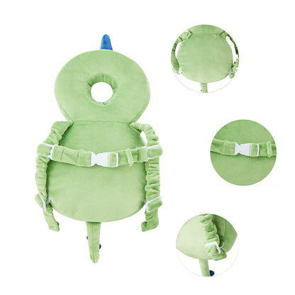 Baby Back Potection Toddler Safety Protector Cushion Pad Toddler Backpack for Crawling Walking Adjustable Toddlers Back Safety Pad for Boys and Girls(Green Dinosaur)