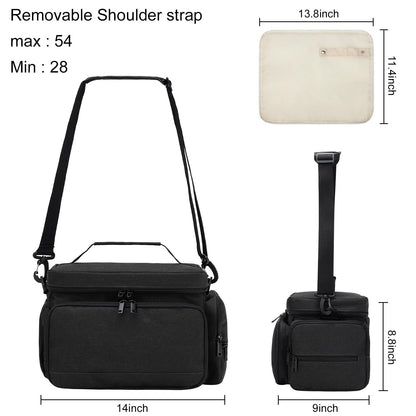 Breast Pump Bag Fit for Spectra S1 and S2, Pumping Bag with Waterproof Mat for Pump Accessories, Portable Pump Carrying Case for Work, Travel and Family Use, Black