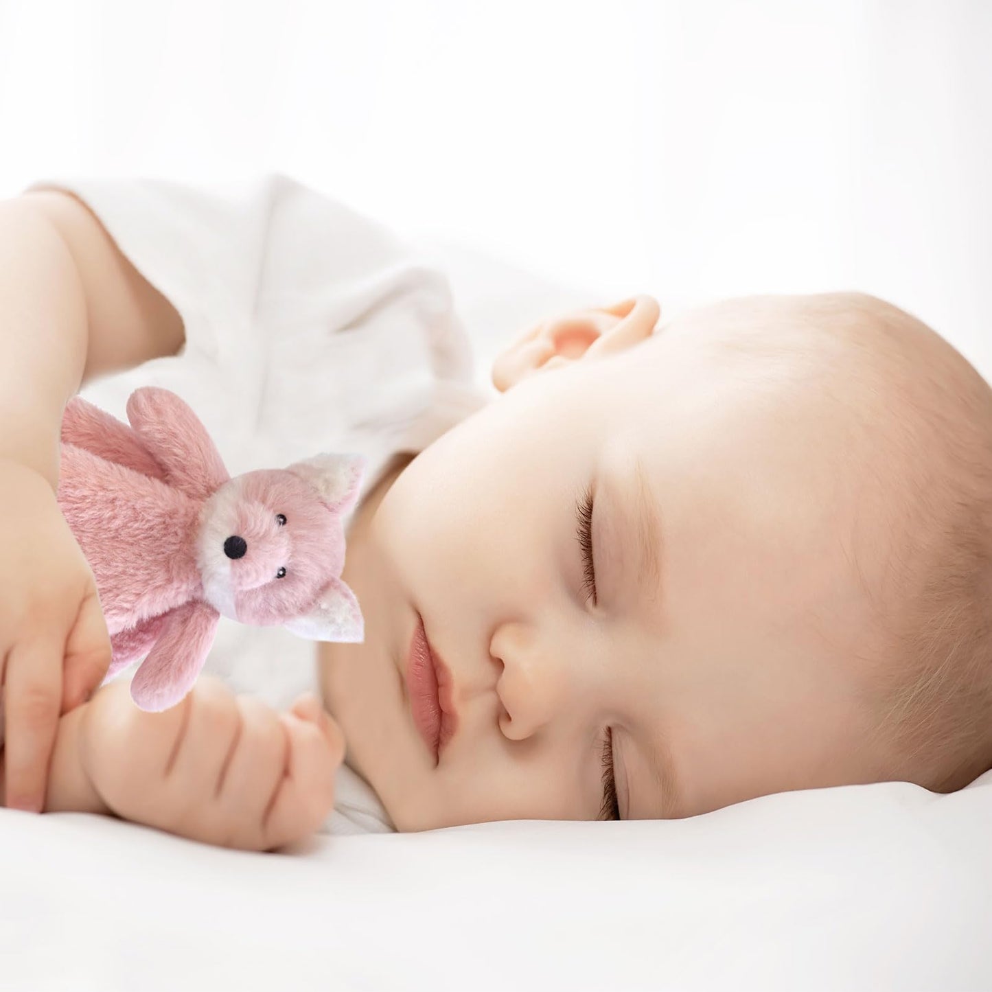 Baby Pink Fox Soft Stuffed Animal Security Blanket, Plush Fox Character Lovey Blanket, Baby Shower/Nursery Gift, Newborn Infant Toddler Snuggle Blankie for Girls Boys, 14 Inches
