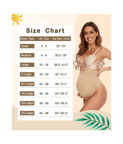 Seamless Maternity Thongs for Women, No Show Maternity Shapewear Over The Belly, Pregnancy Belly Support Panties