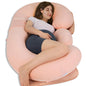 QUEEN ROSE Cooling Pregnancy Pillows,E Shaped Full Body Pillow for Sleeping, with Pregnancy Wedge Pillow for Belly Support, 60 Inch Maternity Pillow for Side Sleeper, Cooling Rayon Cover, Purple