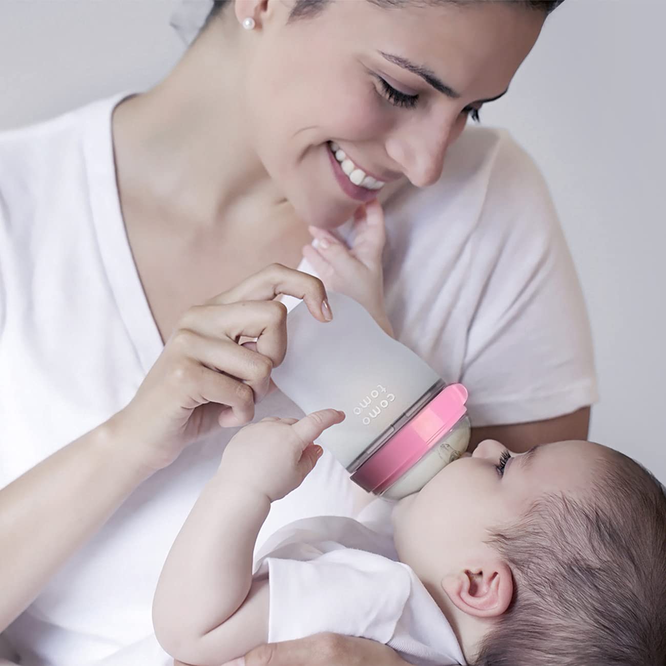 Comotomo Baby Bottle Double Pack, Pink, 5oz