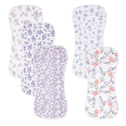 5 Pack Cotton Baby Burp Cloths Extra Absorbent Soft for Baby Boys and Girls (Pink-2)