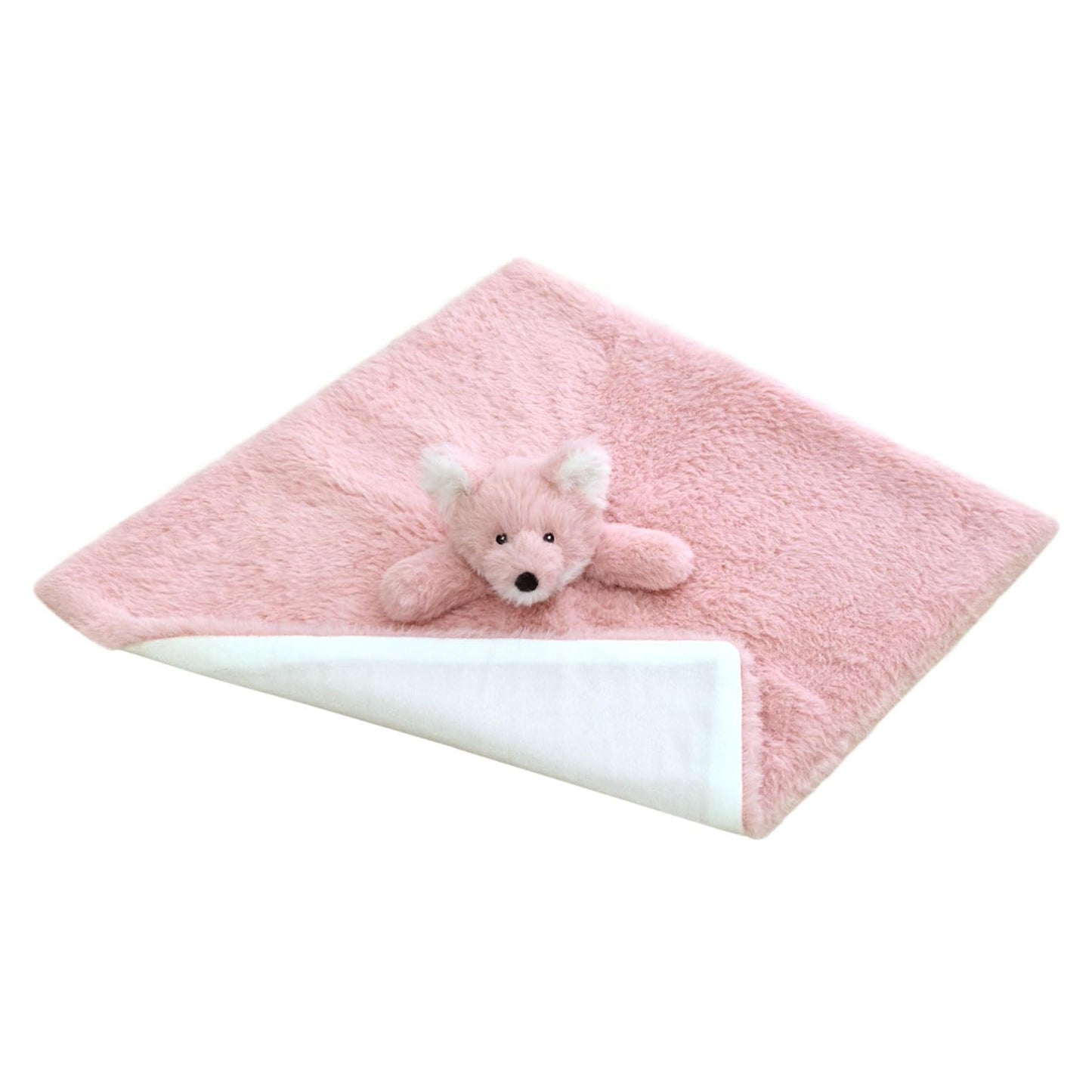 Baby Pink Fox Soft Stuffed Animal Security Blanket, Plush Fox Character Lovey Blanket, Baby Shower/Nursery Gift, Newborn Infant Toddler Snuggle Blankie for Girls Boys, 14 Inches