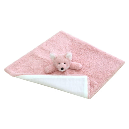 Baby Pink Fox Soft Stuffed Animal Security Blanket, Plush Fox Character Lovey Blanket, Baby Shower/Nursery Gift, Newborn Infant Toddler Snuggle Blankie for Girls Boys, 14 Inches