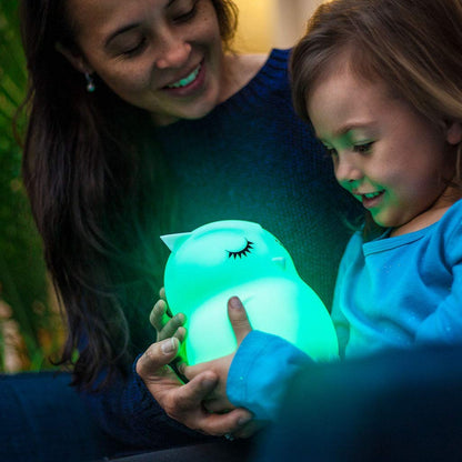 Lumipets Remote Control Silicone Night Light for Kids - Pig Design with 9 Soft Colors & Sleep Timer - Rechargeable, Battery-Operated Lamp for Bedroom | Baby Nursery, Toddler, Girls, Boys