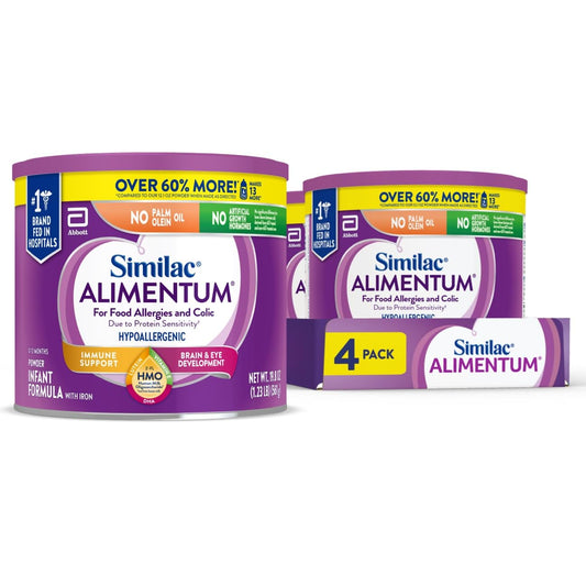 Similac Alimentum with 2'-FL HMO Hypoallergenic Infant Formula, for Food Allergies and Colic Due to Protein Sensitivity, Ready-to-Feed Baby Formula, 8-fl-oz Bottle, Pack of 24