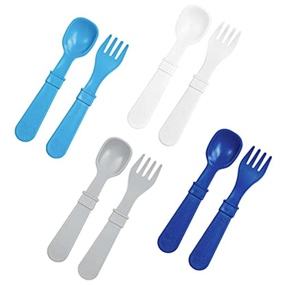 Re-Play Toddler Forks and Spoons Set - 4x4 Utensils Set for Kids - Dishwasher and Microwave Safe - Made in USA - Pack of 8-5.8" x 1.2" x 0.2" - Princess