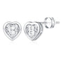 IEFWELL Heart Stud Earrings for Girls Women, S925 Sterling Silver Studs Hypoallergenic Earrings CZ Heart Earrings Initial Earrings for Teen Girls Kids Jewelry for Girls Gifts