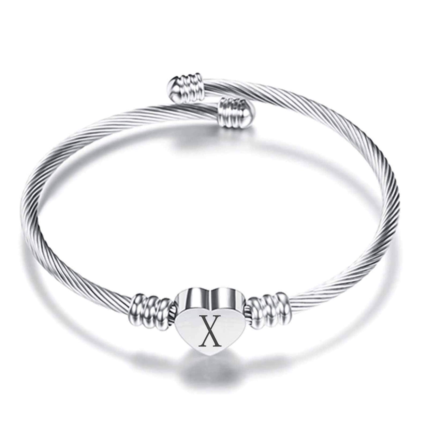 VQYSKO Gold Bracelets for Girls-A to Z Stainless Steel Heart Initial Girl Jewellery, Birthday Gifts for Girls