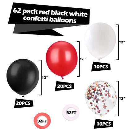 OuMuaMua 62Pcs Pink Gold Confetti Latex Balloons Kit, 12 Inch Pink White Gold Helium Balloons Party Supplies for Confession Proposal Wedding Girl Birthday Baby Shower Party Decoration