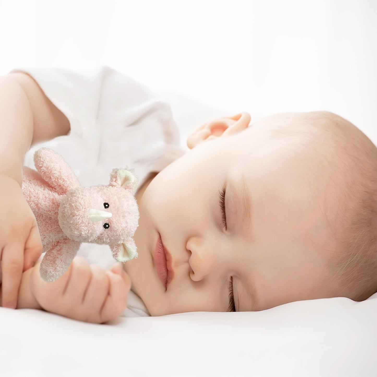 Baby Pink Rhino Soft Stuffed Animal Security Blanket, Plush Rhino Character Lovey Blanket, Baby Shower/Nursery Gift, Newborn Infant Toddler Snuggle Blankie for Boys Girls, 14 Inches