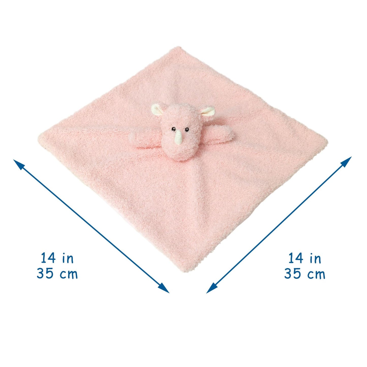 Baby Pink Rhino Soft Stuffed Animal Security Blanket, Plush Rhino Character Lovey Blanket, Baby Shower/Nursery Gift, Newborn Infant Toddler Snuggle Blankie for Boys Girls, 14 Inches