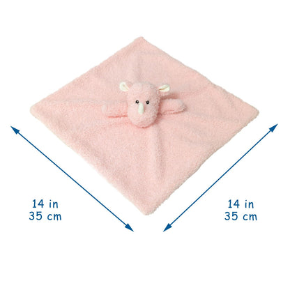 Baby Pink Rhino Soft Stuffed Animal Security Blanket, Plush Rhino Character Lovey Blanket, Baby Shower/Nursery Gift, Newborn Infant Toddler Snuggle Blankie for Boys Girls, 14 Inches