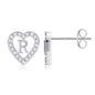 Anoup Heart Initial Stud Earrings - Gifts for Girls, Sterling Silver Post 14K Gold Plated All Over Hypoallergenic | CZ Simulated Diamond Stud Earrings | Birthday Gifts for Kids Toddlers Daughter