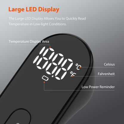 iHealth No-Touch Forehead Thermometer for Adults, Kids, Babies - FSA HSA Eligible, 3 Ultra-Sensitive Sensors, Quiet Vibration Feedback, Digital Large LED Digits, Easy to Use for Home & Nurses, PT3