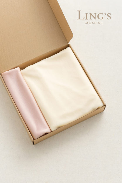 Ling's Moment Sheer Chiffon Table Cloth & Runner Set for 3x4ft Rectangle Table Decor in Dusty Rose & Blush for Wedding Reception and Parties