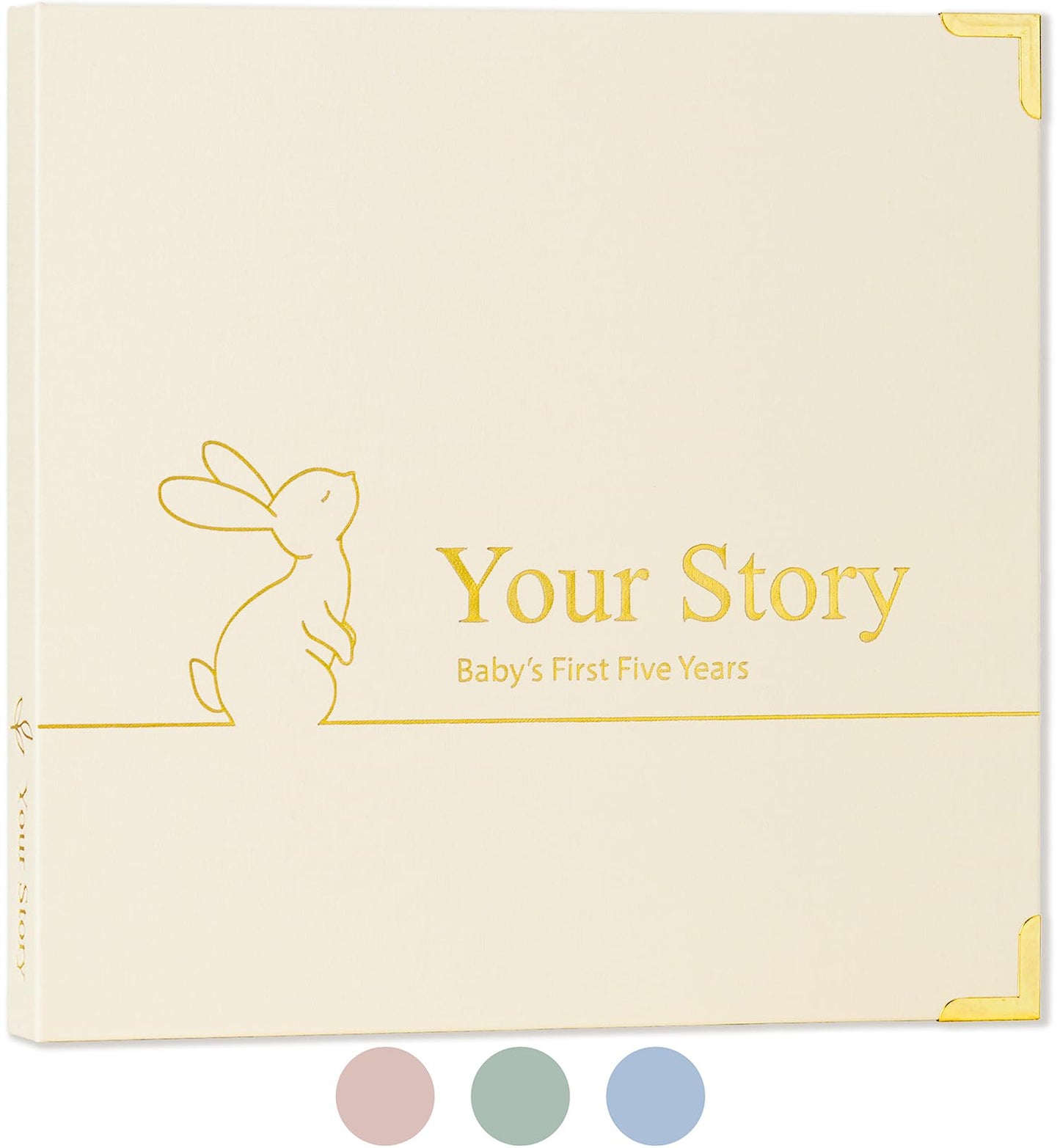 Baby Book Keepsake Boy or Girl Timeless Baby Memory Book First 5 Years for Baby Shower Gender Neutral Baby Scrapbook New Mom Gift Baby Journal from Birth to Age 5 Milestone Book Sage Green
