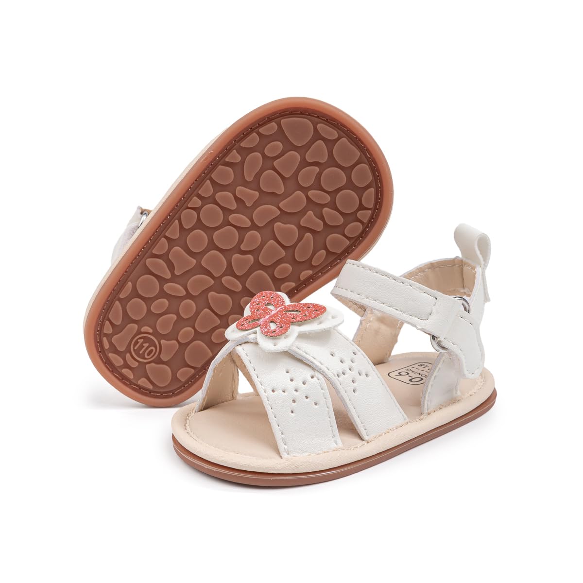 Babelvit Infant Baby Girl Boy Sandals Comfort Premium Summer Outdoor Casual Beach Shoes with Flower Bowknot Anti Slip Rubber Sole Newborn Toddler Prewalker First Walking Shoes