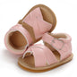 SOFMUO Baby Girls Boys Sparkly Bowknot Sandals Premium Soft Anti-Slip Rubber Sole Infant Summer Outdoor Shoes Toddler First Walkers