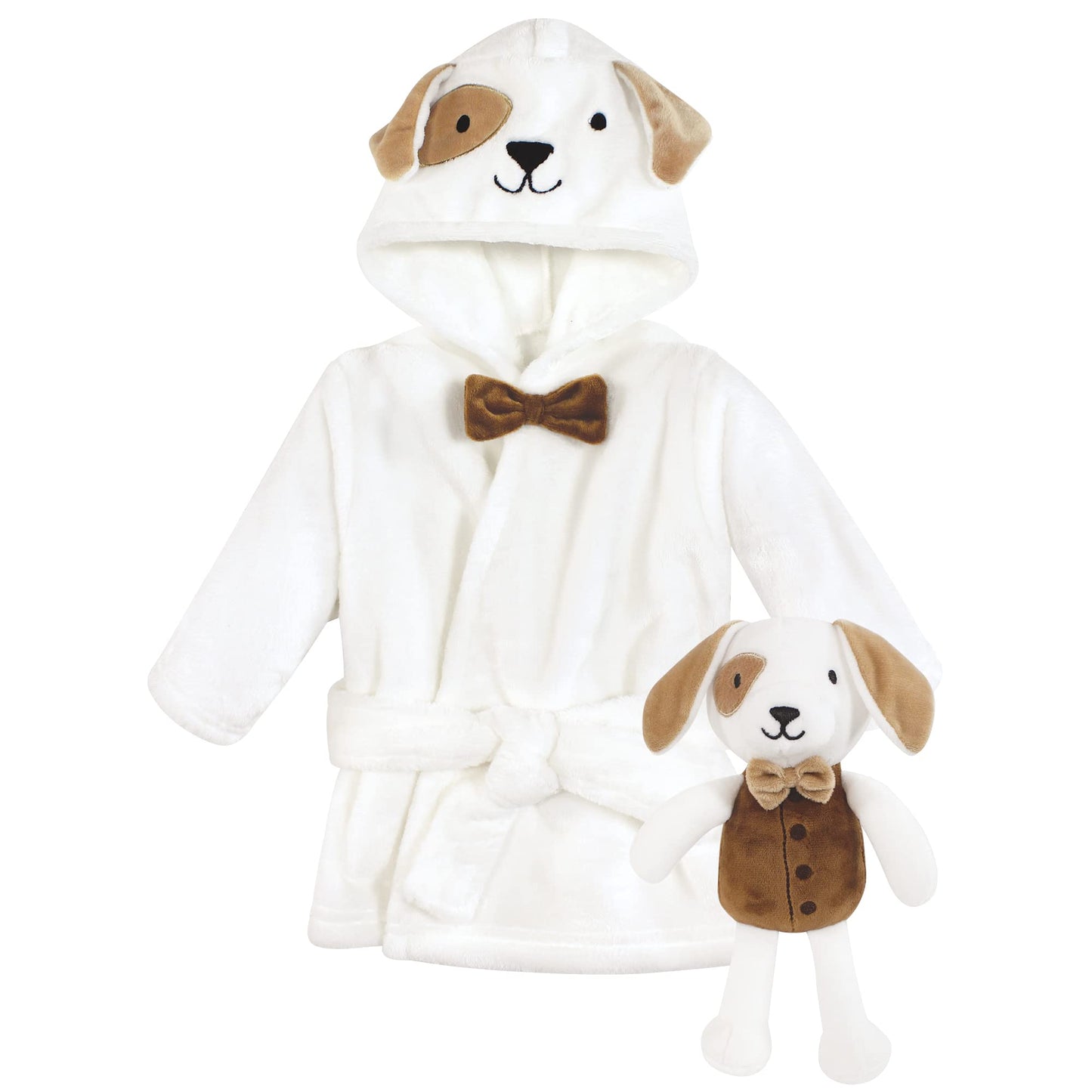 Hudson Baby Unisex Baby Plush Bathrobe and Toy Set