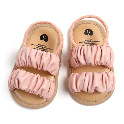 GDSDYM Infant Baby Girls Summer Sandals with Flower Bowknot Soft Sole Wedding Dress Flats Newborn First Walkers Crib Dress Shoes
