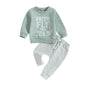 Toddler Boy Clothes Pretty Fly for A Little Guy Outfit Long Sleeve Sweatshirt Top Jogger Pants Cute 2Pcs Set 0-3T
