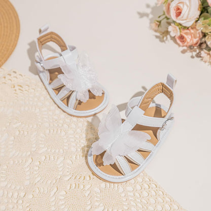 Oamico Baby Girl Sandals Infant Soft Anti-Slip Rubber Sole Casual Beach Sandals Newborn Bowknot Outdoor First Walker Summer Shoes for Baby Girls Flat Sandal