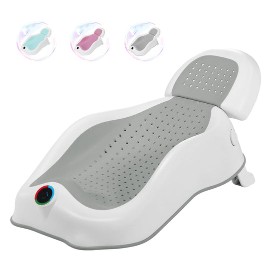 Baby Bath Support Newborn Bathtub with Thermometer,Foldable Baby Tubs for Newborns Baby Bathtub,Sink Baby Bath Tub for Newborn Tub Infant Bathtub Baby Bather,Baby Tub Baby Bath Essential (Pink White)