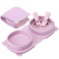 Silicone Foldable Novelty Dinner Plates,Baby Plates Travel Essential with Forks and Spoons,Microwave & Dishwasher SafeWatermelon