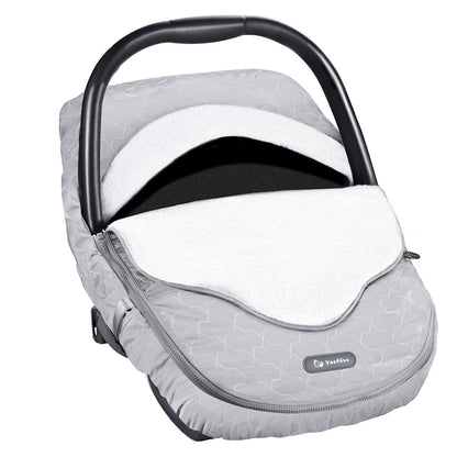 Yoofoss Baby Car Seat Cover Winter Carseat Canopies Cover to Protect Baby from Cold Wind, Super Warm Plush Fleece Baby Carrier Cover for Infant Boys Girls (Pink)